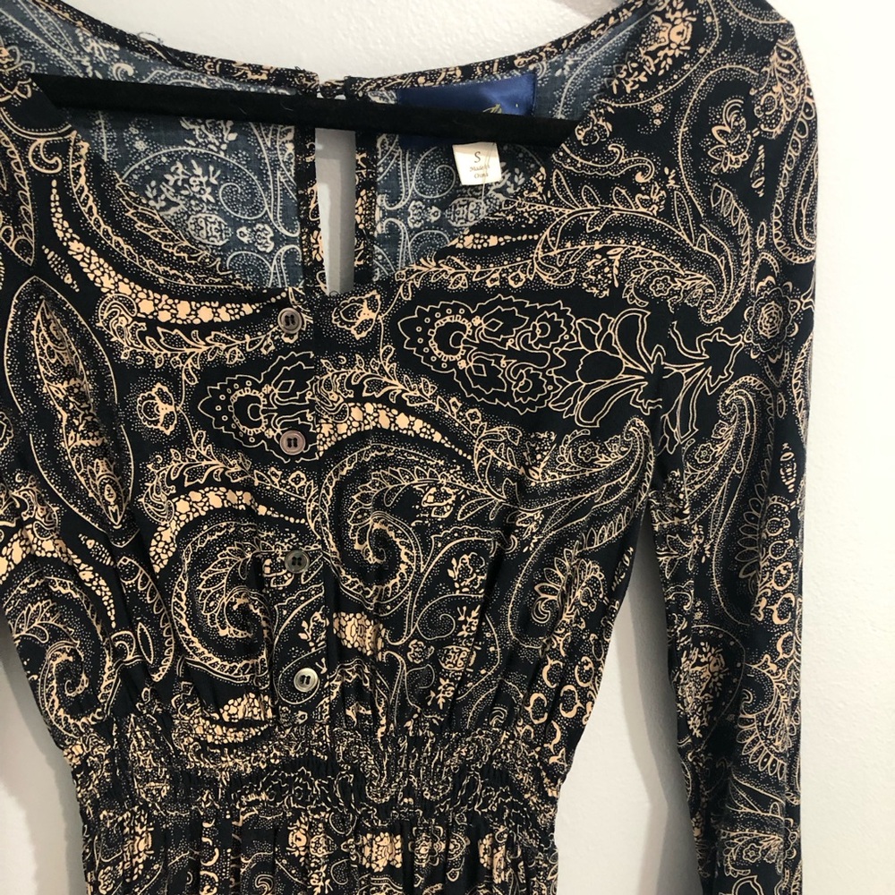 NWOT BLUE RAIN Maxi Dress Black/Tan women’s size Small